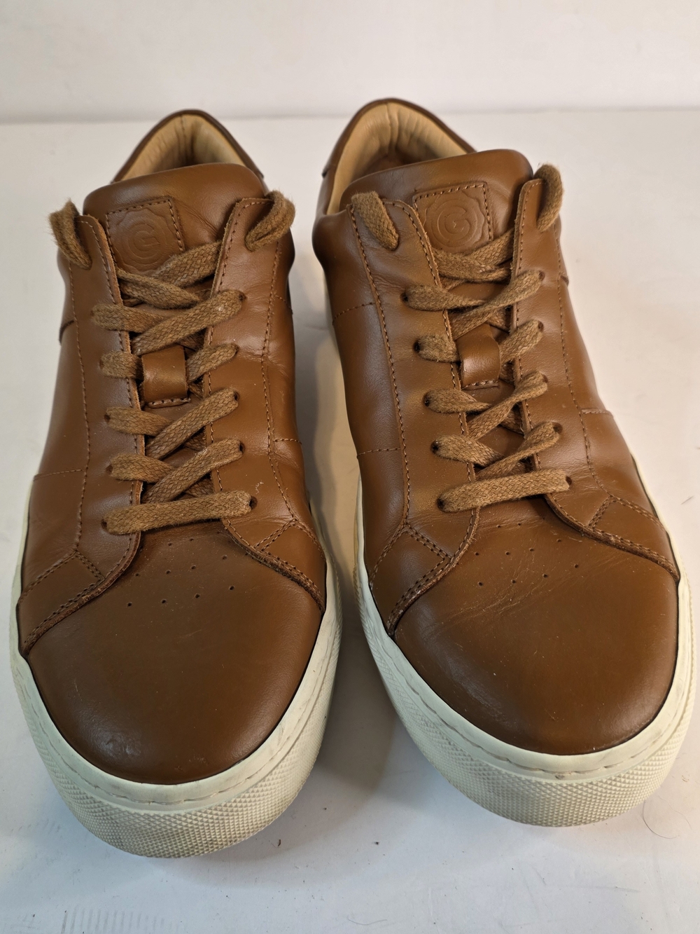 Greats Mens Royal Tan Leather Low-Top Sneakers Size 8
